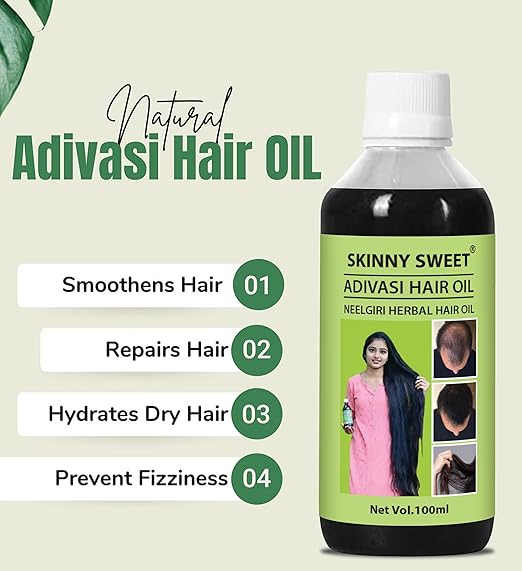 Adivasi Neelgiri Herbal Hair Oil 125ML (Pack of 2) | Controls Hairfall